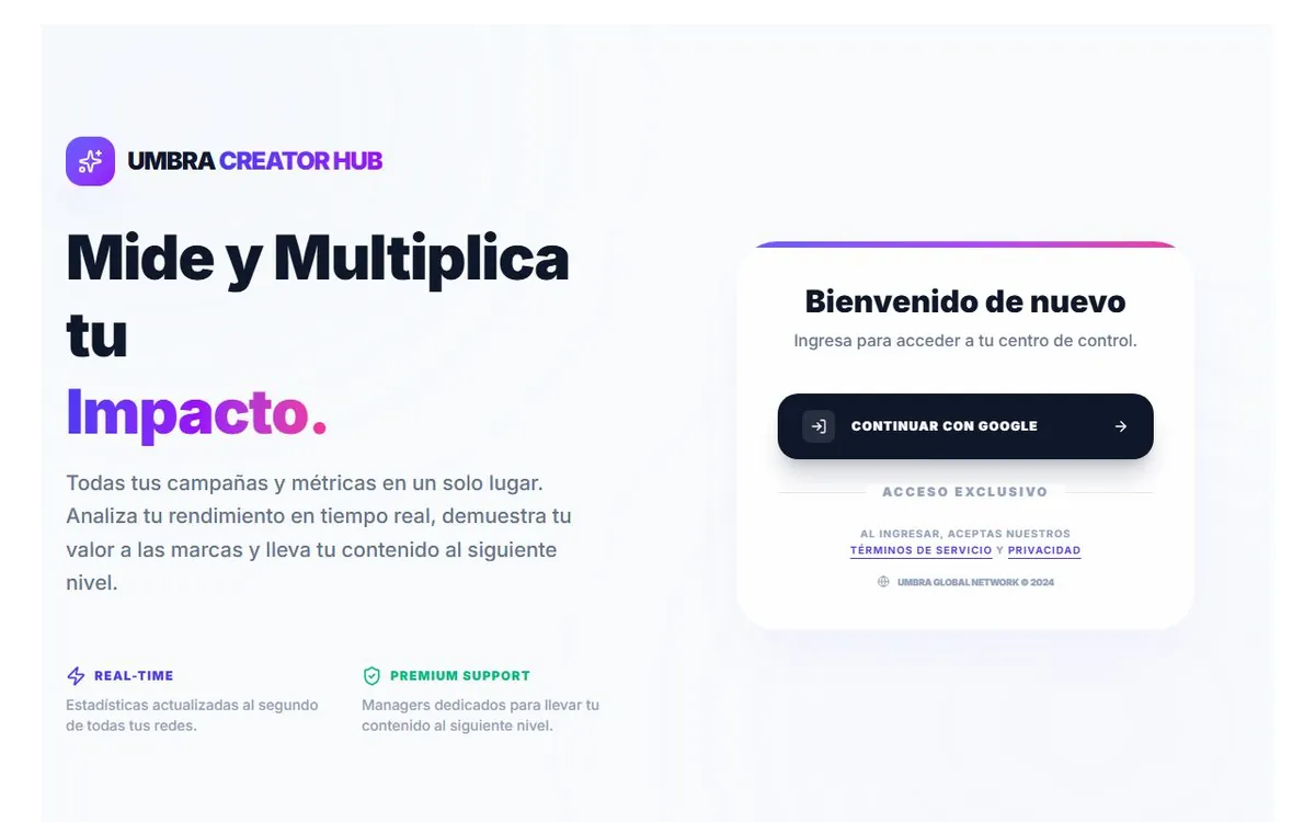 Preview de Umbra Creator Hub